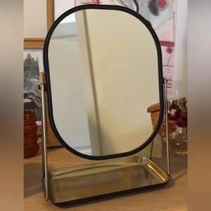 Elegant Black and Gold Vanity Mirror